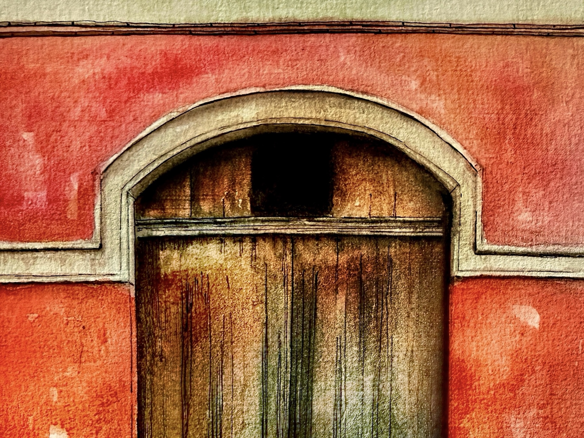 Antico portone salentino ad acquerello