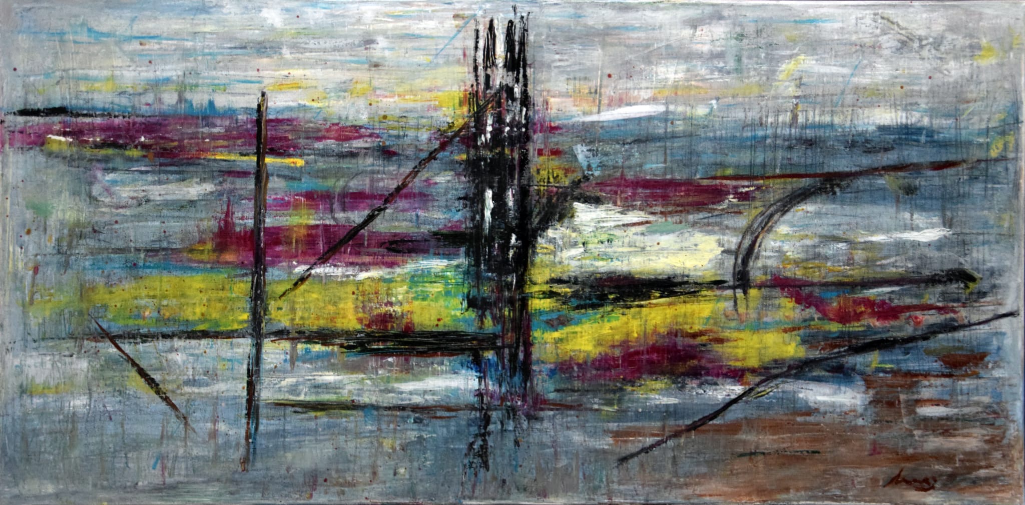 Ponte, dipinto a olio 